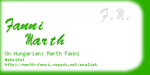 fanni marth business card